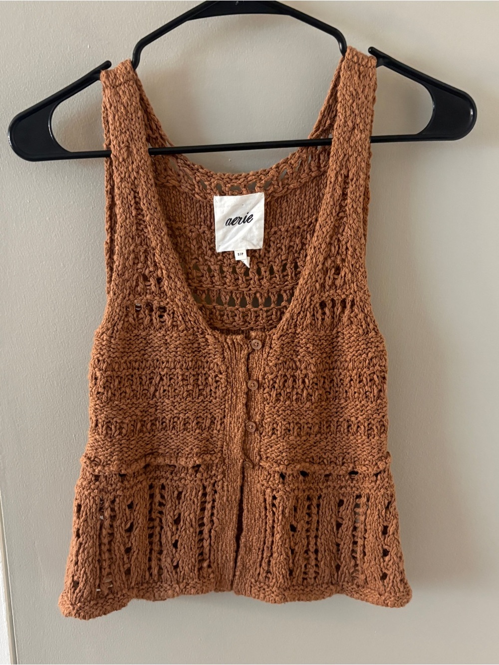 Aerie Crochet Sweater Vest Top Bohemian Size Women’s Small